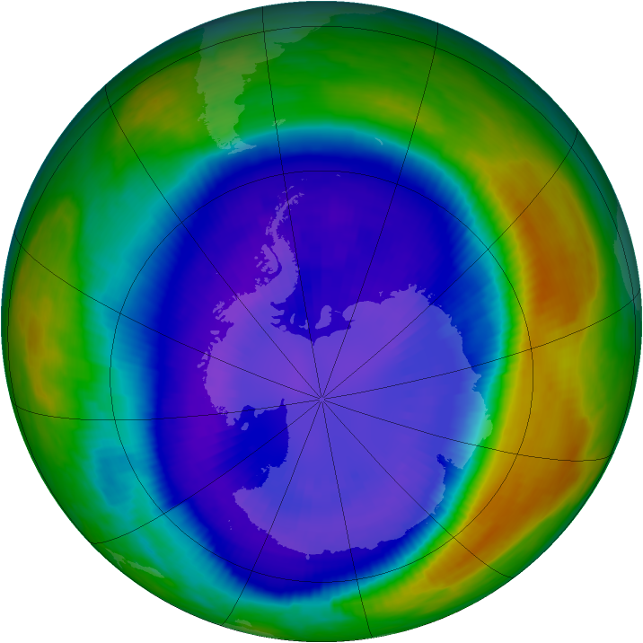 Antarctic ozone map for 09 September 2000